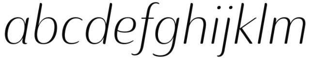 Ainslie Contrast Normal Light Italic Font LOWERCASE