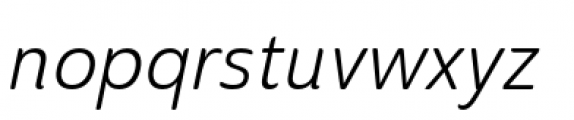 Ainslie Sans Condensed Book Italic Font LOWERCASE