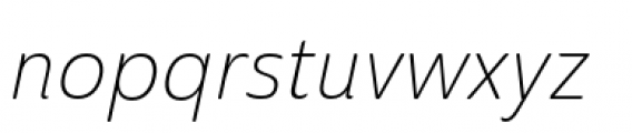 Ainslie Sans Condensed Light Italic Font LOWERCASE