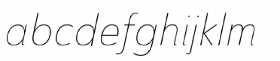 Ainslie Sans Condensed Thin Italic Font LOWERCASE