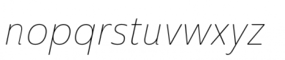 Ainslie Sans Condensed Thin Italic Font LOWERCASE