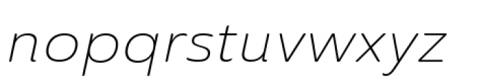 Ainslie Sans Extended Light Italic Font LOWERCASE