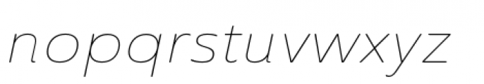 Ainslie Sans Extended Thin Italic Font LOWERCASE