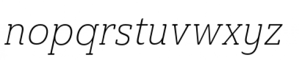 Ainslie Slab Condensed Light Italic Font LOWERCASE