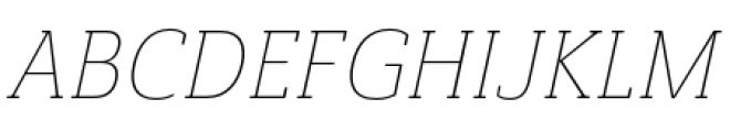 Ainslie Slab Condensed Thin Italic Font UPPERCASE