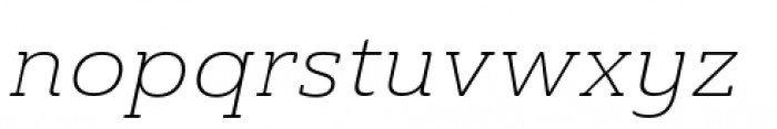 Ainslie Slab Extended Light Italic Font LOWERCASE