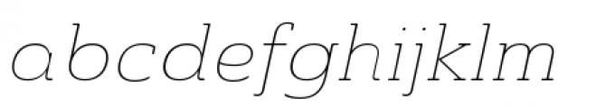 Ainslie Slab Extended Thin Italic Font LOWERCASE