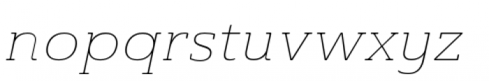 Ainslie Slab Extended Thin Italic Font LOWERCASE