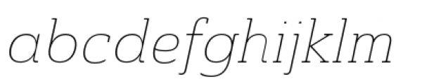 Ainslie Slab Normal Thin Italic Font LOWERCASE