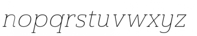Ainslie Slab Normal Thin Italic Font LOWERCASE