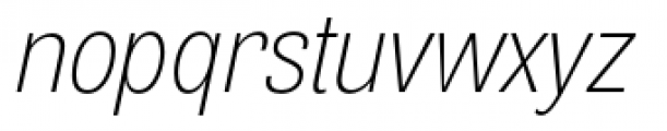 Air Condensed Ultra Light Oblique Font LOWERCASE