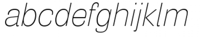 Air Thin Oblique Font LOWERCASE