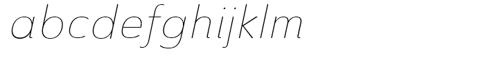 Ainslie Sans Normal Thin Italic Font LOWERCASE