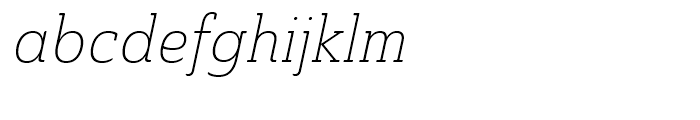 Ainslie Slab Condensed Light Italic Font LOWERCASE