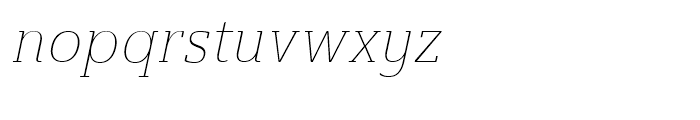 Ainslie Slab Condensed Thin Italic Font LOWERCASE