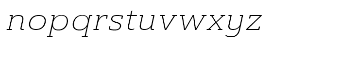 Ainslie Slab Extended Light Italic Font LOWERCASE