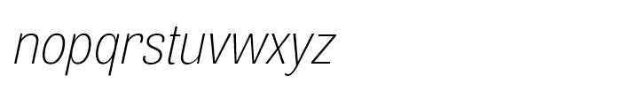 Air Condensed Ultra Light Oblique Font LOWERCASE