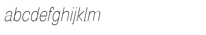 Air Soft Condensed Thin Oblique Font LOWERCASE
