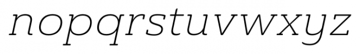 Ainslie Slab Extended Light Italic Font LOWERCASE