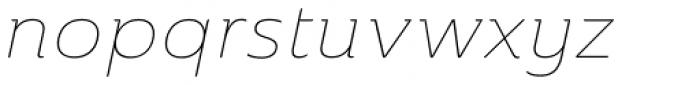 Ainslie Extd Thin Italic Font LOWERCASE