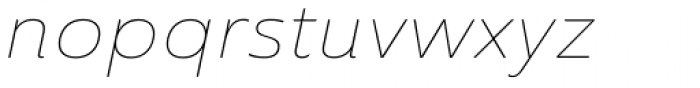Ainslie Sans Extd Thin Italic Font LOWERCASE