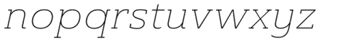 Ainslie Slab Extd Thin Italic Font LOWERCASE