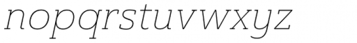 Ainslie Slab Thin Italic Font LOWERCASE