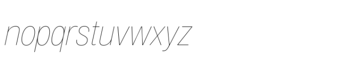 Air Pro Condensed Hairline Oblique Font LOWERCASE
