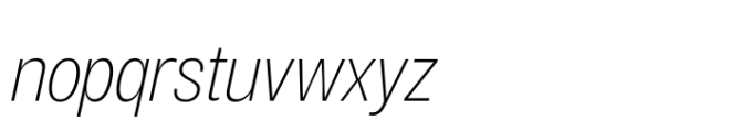 Air Pro Condensed Thin Oblique Font LOWERCASE