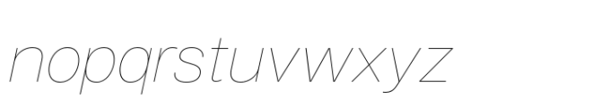 Air Pro Extended Hairline Oblique Font LOWERCASE
