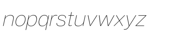 Air Pro Extended UltraLight Oblique Font LOWERCASE