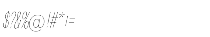 Air Pro Extra Condensed Hairline Oblique Font OTHER CHARS