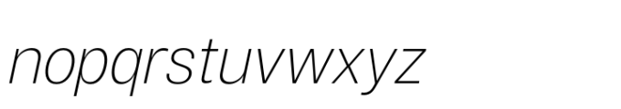 Air Pro Thin Oblique Font LOWERCASE