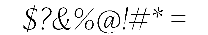 AimeTrial ThinItalic Font OTHER CHARS