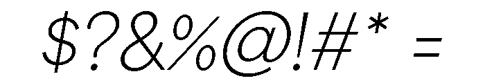 Akzidenz Grotesk Next Thin Italic Font OTHER CHARS