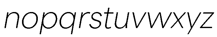 Akzidenz Grotesk Next Thin Italic Font LOWERCASE
