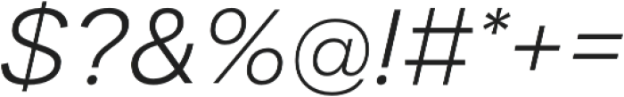 Aksara Light Italic otf (300) Font OTHER CHARS