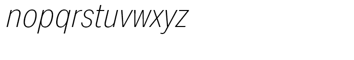 Aktiv Grotesk Condensed Thin Italic Font LOWERCASE