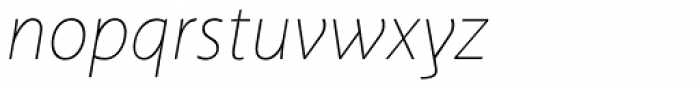 Akagi Thin Italic Font LOWERCASE