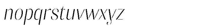 Akisan Extra Light Condensed Slant Font LOWERCASE