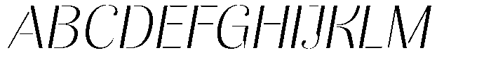 Akisan Extra Light Exp Slant Font UPPERCASE