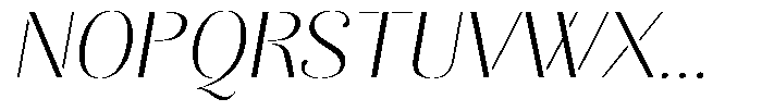 Akisan Extra Light Exp Slant Font UPPERCASE