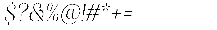 Akisan Extra Light Semi Condensed Slant Font OTHER CHARS