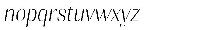 Akisan Extra Light Semi Condensed Slant Font LOWERCASE