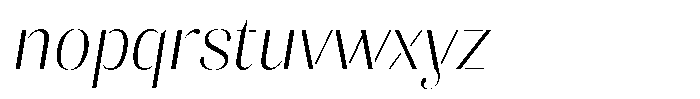 Akisan Extra Light Slant Font LOWERCASE