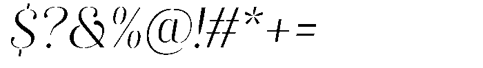 Akisan Light Slant Font OTHER CHARS