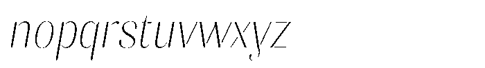 Akisan Thin Condensed Slant Font LOWERCASE