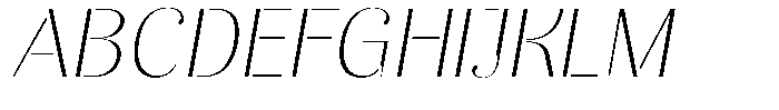 Akisan Thin Expanded Slant Font UPPERCASE