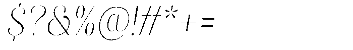 Akisan Thin Semi Condensed Slant Font OTHER CHARS