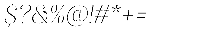 Akisan Thin Semi Expanded Slant Font OTHER CHARS
